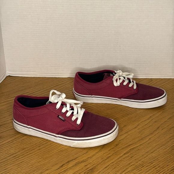 Vans Other - VANS Men's Atwood Sneakers Oxblood Burgundy White Rip Stop Fabric Skate Size 7.5